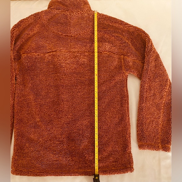 True Grit Men's Luxe Ultra Soft Fleece Mini Stripe 1/4 Zip Pullover XS Rust - Picture 6 of 9